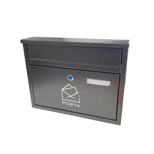 POSTALÁDA 2 BEDOBÓS EZÜST      35*27*7CM MRB,VARIA