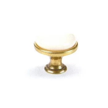 BÚTORGOMB PORCELÁN FEHÉR/ÓRÉZ GIPA 30MM 309013
