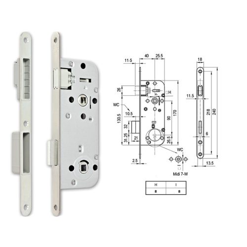 WC ZÁR BEVÉSŐ  7CM 40/90 MAGNET MIDI 7-W ELZETT INOX