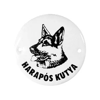 HARAPÓS KUTYATÁBLA KEREK ZOMÁNCOZOTT 10CM