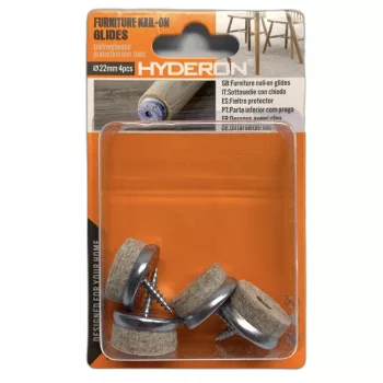   BÚTORCSÚSZTATÓ TALP FÉM-FILCES CSAVAR.22 4DB/CS. HYDERON 