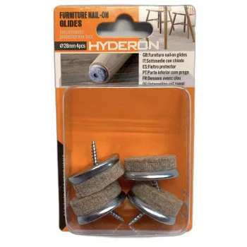   BÚTORCSÚSZTATÓ TALP FÉM-FILCES CSAVAR.28 4DB/CS. HYDERON 