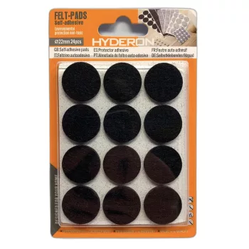   BÚTORCSÚSZTATÓ FILC ÖNTAPADÓ 22MM FEKETE 24DB/CS HYDERON 