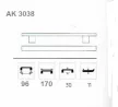 BÚTORFOGANTYÚ  96MM IVETA ALU.SZAT.-NIKK AK3038