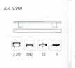 BÚTORFOGANTYÚ 320MM IVETA ALU.SZAT.-NIKK AK3038