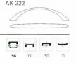 BÚTORFOGANTYÚ  96MM   KRÓM AK 222 CP