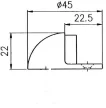 AJTÓÜTKÖZŐ FÉLGÖMB Q45 KRÓM D3704,34-7CP C-906