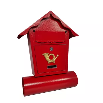   POSTALÁDA SZÓRÓLAPTARTÓS HÁZIKÓ PIROS MÉLIA MC006 47*11*37.5 CM