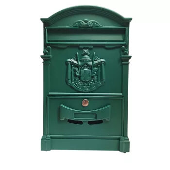 POSTALÁDA ÖNTÖTT ZÖLD CÍMERES ARTHUR 26*8*40 CM