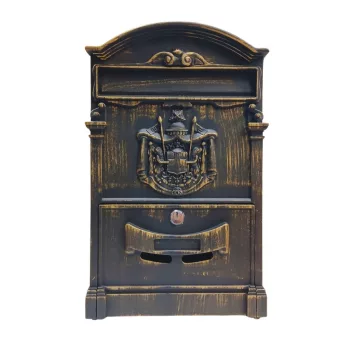POSTALÁDA ÖNTÖTT BRONZ CÍMERES ARTHUR 26*8*40 CM