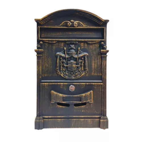 POSTALÁDA ÖNTÖTT BRONZ CÍMERES ARTHUR 26*8*40 CM