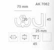FOGAS FORMÁS   KICSI 2-ÁGÚ  FEKETE 35595 AK7062 BL., 34-4