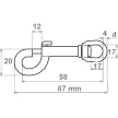 KARABINER DÍSZES RUGÓS 90 MM ACÉL KOE. EAST G.