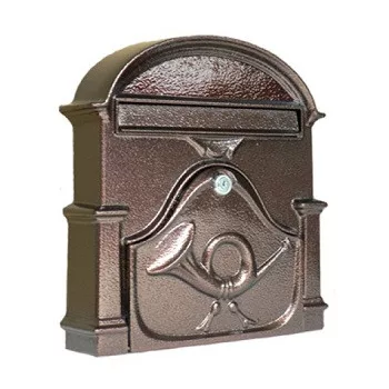 POSTALÁDA ÖNTÖTT BRONZ   KÜRTÖS  V-400 40*30*6.5 A