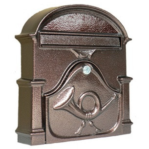 POSTALÁDA ÖNTÖTT BRONZ   KÜRTÖS  V-400 40*30*6.5 A