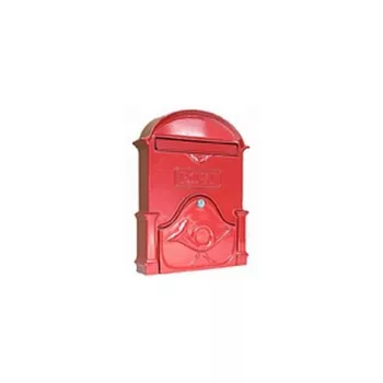 POSTALÁDA ÖNTÖTT PIROS   KÜRTÖS    V-330 33*30CM