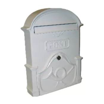 POSTALÁDA ÖNTÖTT    FEHÉR KÜRTÖS V-400XL 40*30*11CM