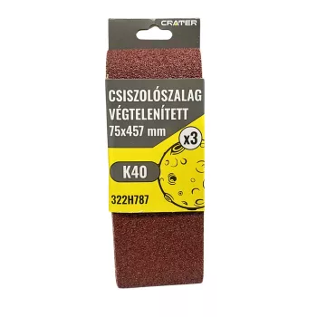CSISZOLÓSZALAG VÉGTELEN 75*457MM K40 3DB/CSOM CRATER