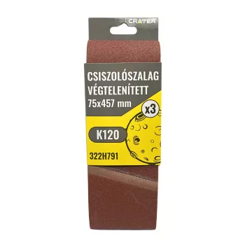 CSISZOLÓSZALAG VÉGTELEN 75*457MM K120 3DB/CSOM CRATER
