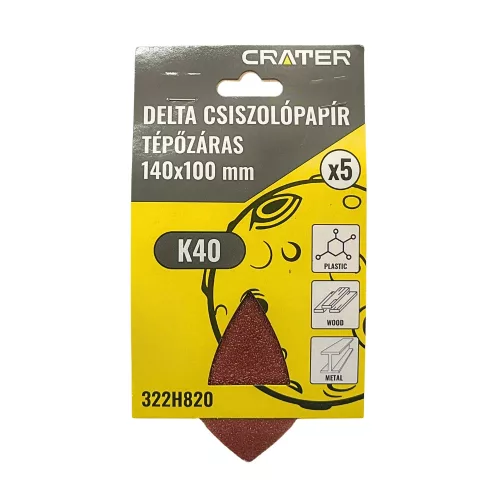 CSISZOLÓPAPÍR TÉPŐZÁRAS K40 DELTACSISZOL 5DB CRATER