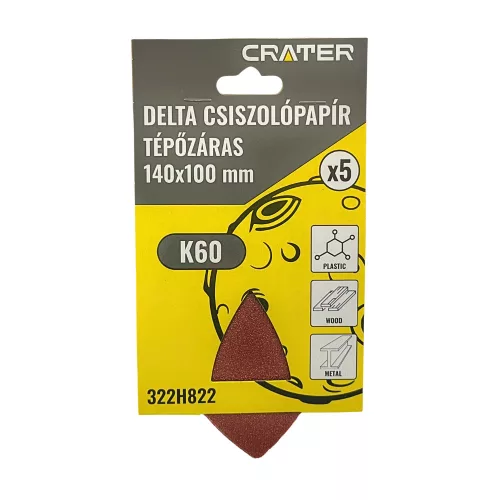 CSISZOLÓPAPÍR TÉPŐZÁRAS K60 DELTACSISZOL 5DB CRATER
