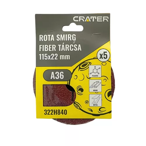 FIBER TÁRCSA 115*22MM A36 /ROTA SMIRG/ 5DB/CSOM CRATER 