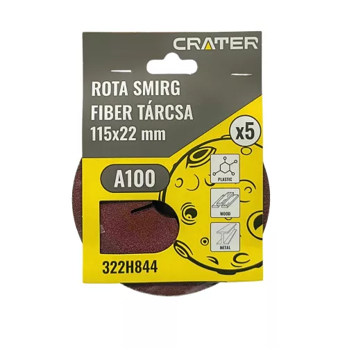 FIBER TÁRCSA 115*22MM A100 /ROTA SMIRG/ 5DB/CSOM CRATER 