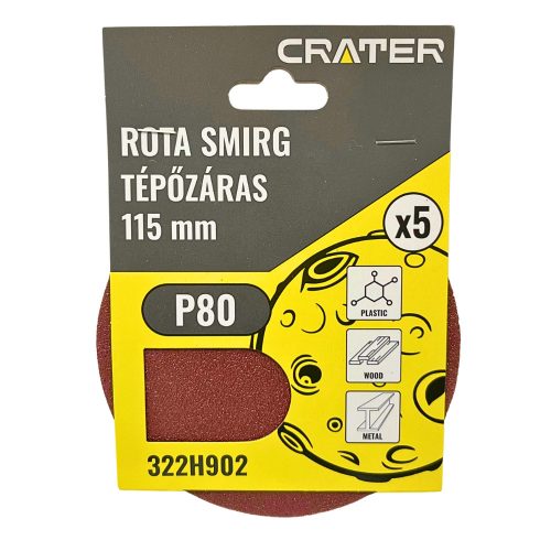 ROTA SMIRG TÉPŐZÁRAS  115MM P80 5DB/CS. CRATER 