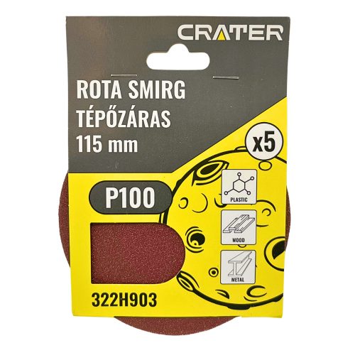 ROTA SMIRG TÉPŐZÁRAS  115MM P100 5DB/CS. CRATER 