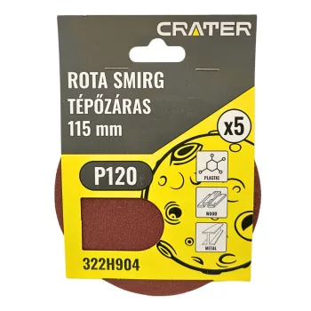ROTA SMIRG TÉPŐZÁRAS  115MM P120 5DB/CS. CRATER 