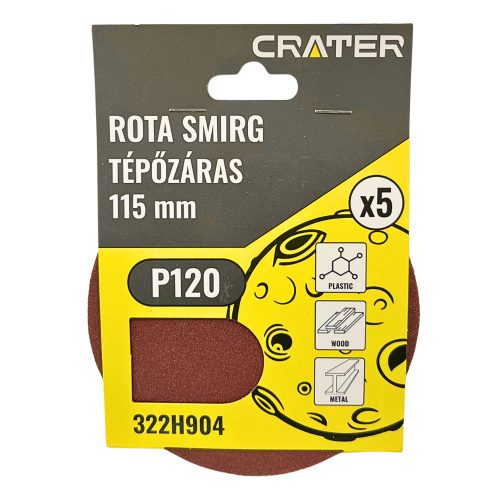 ROTA SMIRG TÉPŐZÁRAS  115MM P120 5DB/CS. CRATER 