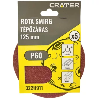 ROTA SMIRG TÉPŐZÁRAS  125MM P60  5DB/CS. CRATER 