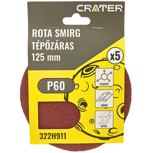 ROTA SMIRG TÉPŐZÁRAS  125MM P60  5DB/CS. CRATER 