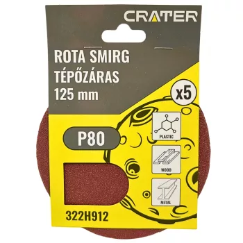 ROTA SMIRG TÉPŐZÁRAS  125MM P80  5DB/CS. CRATER 