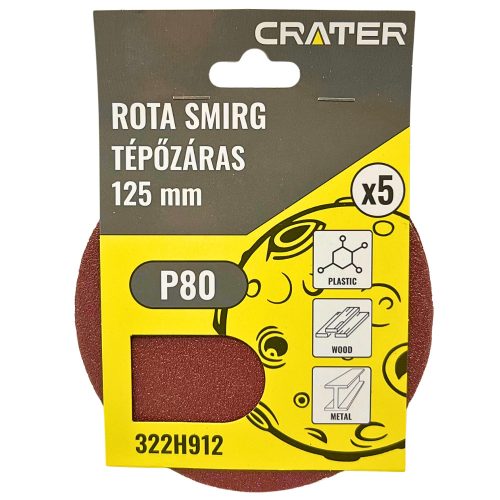 ROTA SMIRG TÉPŐZÁRAS  125MM P80  5DB/CS. CRATER 