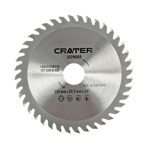 FŰRÉSZTÁRCSA  125*22,2MM  40FOG  TCT