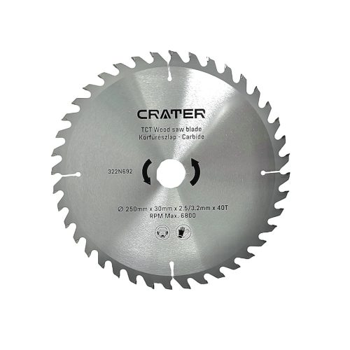 KÖRFŰRÉSZLAP   250*30 / 40FOG   CARBIDE CRATER
