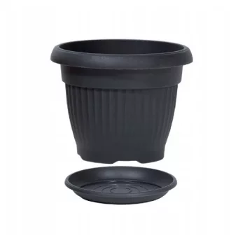   VIRÁGCSERÉP ALÁTÉTTEL ANTRACIT DCE30, POD25-S433 - 300X235MM