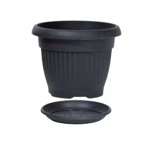 VIRÁGCSERÉP ALÁTÉTTEL ANTRACIT DCE45, POD37-S433 - 450X350MM