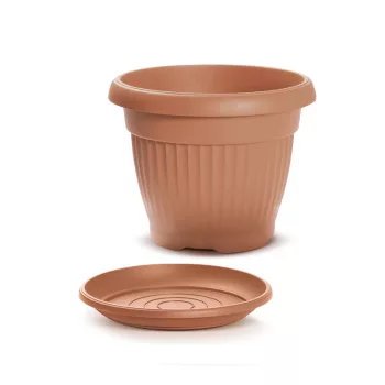   VIRÁGCSERÉP ALÁTÉTTEL TERRAKOTTA DCE30, POD25-R624 - 300X235MM