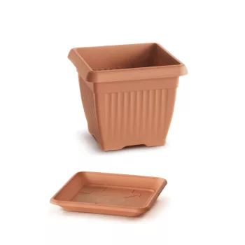   VIRÁGCSERÉP ALÁTÉTTEL NÉGYSZÖG. TERRA DKWT37,PKWT34-R624 - 370X300X370MM