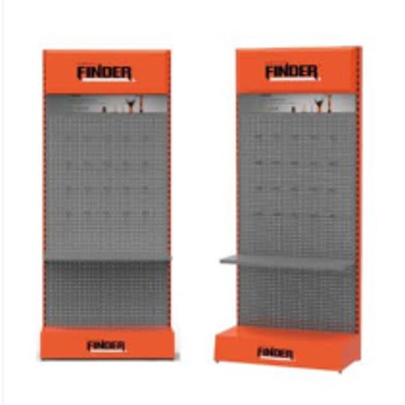 BEMUTATÓ ÁLLVÁNY 1M*2,4M+3 POLC+100KAMPÓ LP0047 FINDER
