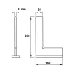 DERÉKSZÖG LAKATOS 250x160 MM TALPAS SZALKAI
