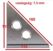 SZÖGELLENÖRZŐ TALPAS 110*110MM 90/45° SZALKAI