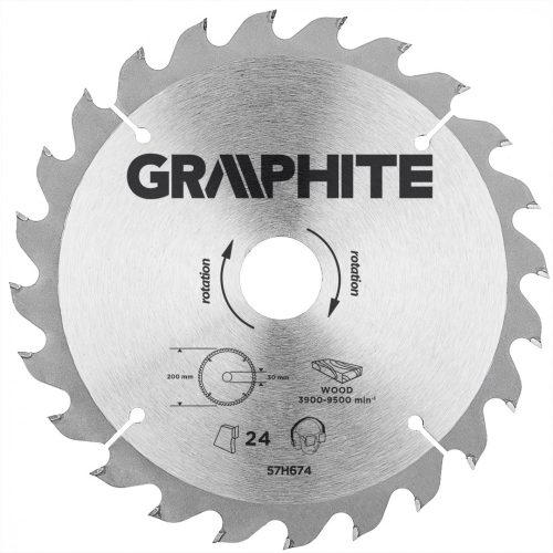 KŐRFŰRÉSZLAP   200*30MM   HM   24FOG GRAPHITE