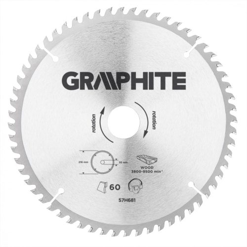 KŐRFŰRÉSZLAP   216*30MM   HM   60FOG GRAPHITE