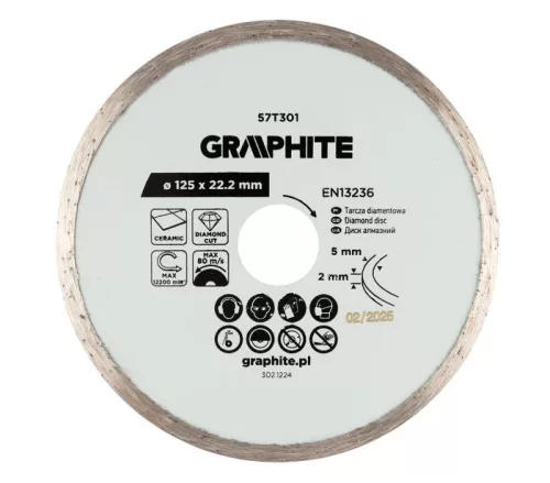 GYÉMÁNT VÁGÓKORONG 125*22,2M VIZES GRAPHITE