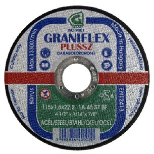 VÁGÓKORONG FÉMRE     GRANIFLEX     40005 115*2.5*22