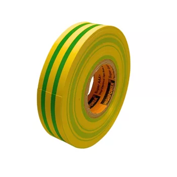 SZIGETELŐSZALAG 20 M ZÖLD-SÁRGA PVC