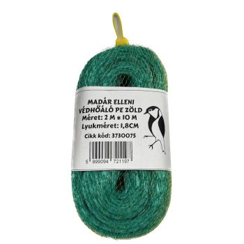 MADÁR ELLENI VÉDŐHÁLÓ  2M*10M  PE   ZÖLD Q 1,8CM